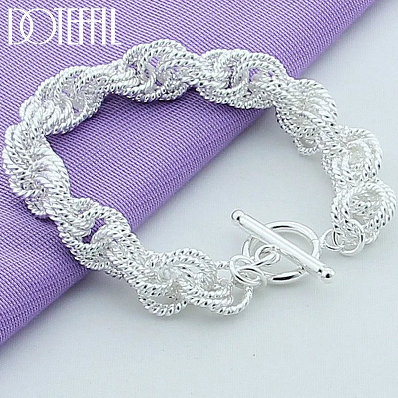 925 Sterling Silver Charm Bracelet Jewelry For Women Gift Party