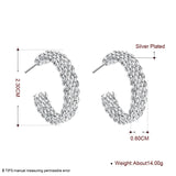 925 Silver Earrings Round Stud Earrings for Women Christmas Party Jewelry