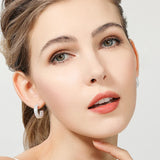 925 Silver Earrings Round Stud Earrings for Women Christmas Party Jewelry