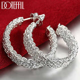 925 Silver Earrings Round Stud Earrings for Women Christmas Party Jewelry