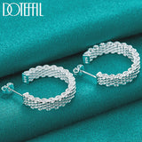 925 Silver Round Stud Earrings for Women