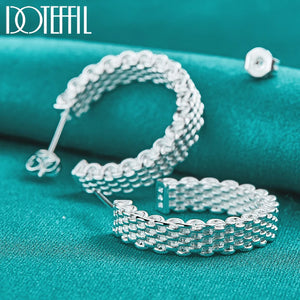 925 Silver Round Stud Earrings for Women