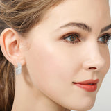 925 Silver Earrings Round Stud Earrings for Women Christmas Party Jewelry