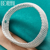 925 Silver Braided Bangle Wedding Engagement Bracelet