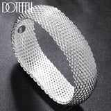 925 Silver Braided Bangle Wedding Engagement Bracelet