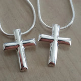 925 Silver Cross Necklace Pendant 18-Inch Chain Women Gift