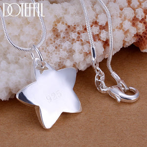 925 Silver Star Pendant Necklace 18-30 Chain