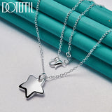 925 Silver Star Pendant Necklace 18-30 Chain