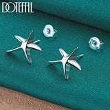 925 Sterling Silver Starfish Earrings Wedding Jewelry Christmas Gift