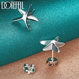 925 Sterling Silver Starfish Earrings Wedding Jewelry Christmas Gift
