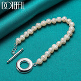 Natural Freshwater Pearl 925 Sterling Silver Bracelet For Women Wedding