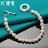 Natural Freshwater Pearl 925 Sterling Silver Bracelet For Women Wedding