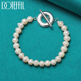 Natural Freshwater Pearl 925 Sterling Silver Bracelet For Women Wedding