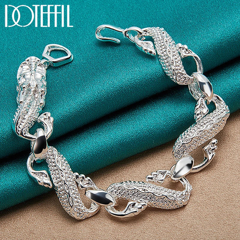 Dragon Bracelet 925 Sterling Silver Bangle Cuff for Men Women