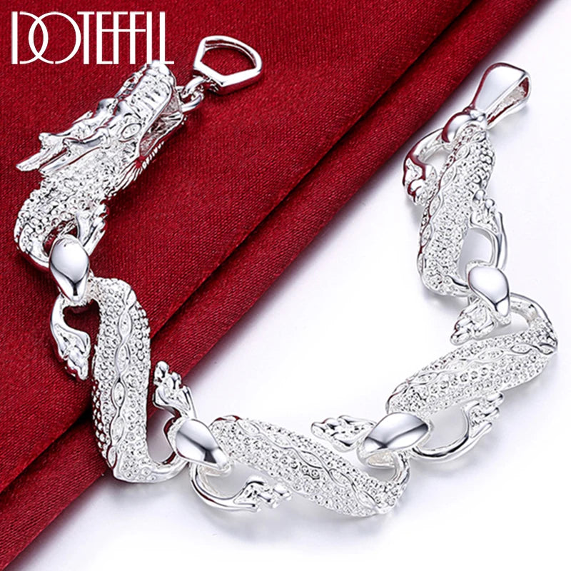 925 Silver Dragon Bracelet Bangle Cuff Fine Jewelry