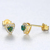 925 Silver Opal Stud Earrings CZ Wedding Party Accessories