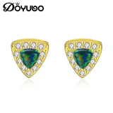 925 Silver Opal Stud Earrings CZ Wedding Party Accessories