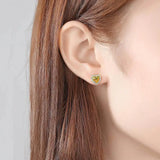 Romantic Lady Heart Opal Earrings Wedding S925 Sterling Silver VC244