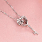 Arrival 925 Sterling Silver Love Key Pendant Necklace