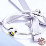 Enamel Volleyball Beads for Snake Bracelets