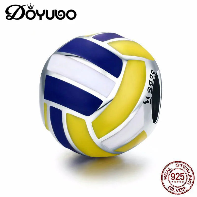 Enamel Volleyball Beads for Snake Bracelets