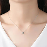 925 Silver Water Drop CZ Charm Necklace for Women