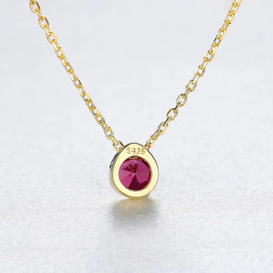 925 Silver Water Drop CZ Charm Necklace for Women