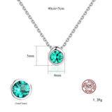 925 Silver Water Drop CZ Charm Necklace for Women