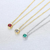 925 Silver Water Drop CZ Charm Necklace for Women