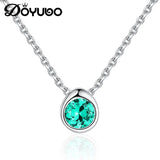 925 Silver Water Drop CZ Charm Necklace for Women