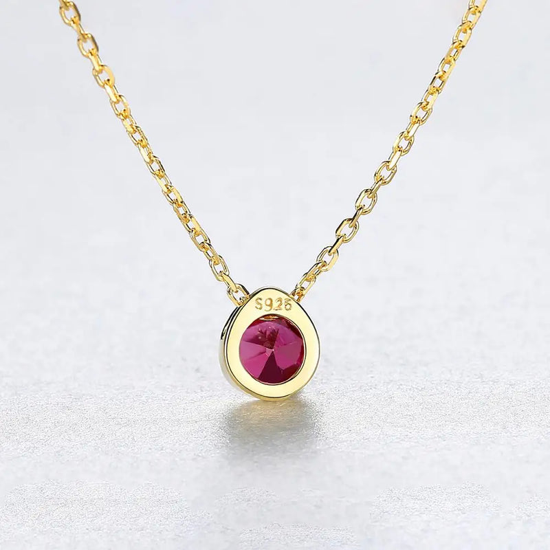 925 Silver Water Drop CZ Charm Necklace for Women