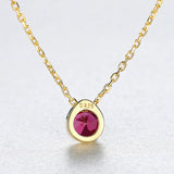 925 Silver Water Drop CZ Charm Necklace for Women