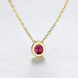 925 Silver Water Drop CZ Charm Necklace for Women