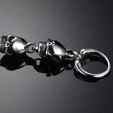 Vintage Stainless Steel Skull Head Bracelet European Male Bangles DD077