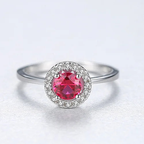 Colorful Cubic Zircon Round Rhinestone Wedding Ring Jewelry