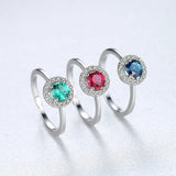 Colorful Cubic Zircon Round Rhinestone Wedding Ring Jewelry
