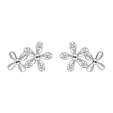 Crystal CZ Circle Stud Earrings Minimalist Jewelry