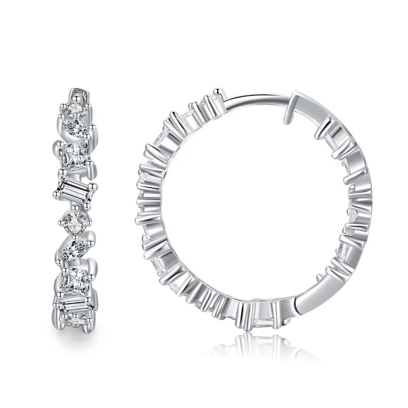 Crystal CZ Circle Stud Earrings Minimalist Jewelry