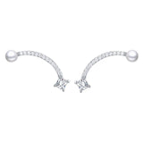 Crystal CZ Circle Stud Earrings Minimalist Jewelry