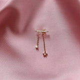 925 Silver Chain Piercing Ear Clips CZ Rock Punk