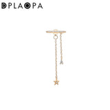 925 Silver Chain Piercing Ear Clips CZ Rock Punk