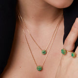 925 Silver Emerald Pendant Long Necklace Party Wedding Jewels