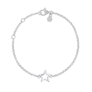 925 Sterling Silver Star Charm Pendant Chain Bracelet Wedding Jewelry