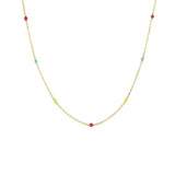 925 Silver Rainbow Enamel Charm Choker Bracelet
