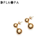 925 Sterling Silver Hollow Ball Silver Drop Earring Women Rock Punk Fine Jewelry