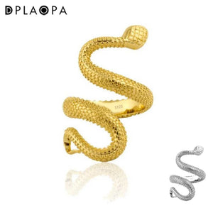 925 Silver Snake Rings Women High Special Rock Punk Jewelry
