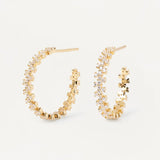925 Silver 20mm Zircon CZ Hoops Earrings Big Circle Wedding Jewelry