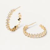 925 Silver 20mm Zircon CZ Hoops Earrings Big Circle Wedding Jewelry