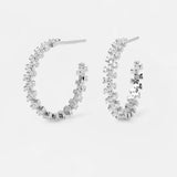 925 Silver 20mm Zircon CZ Hoops Earrings Big Circle Wedding Jewelry