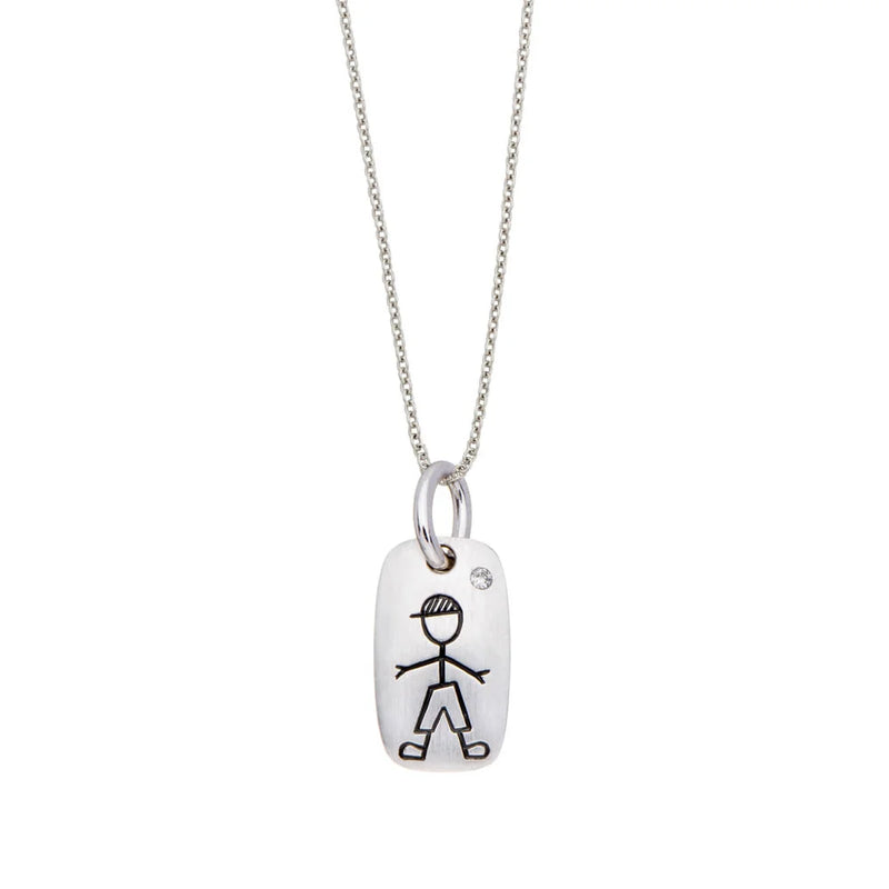 925 Sterling Silver Boy Girl Pendant Fine Jewelry
